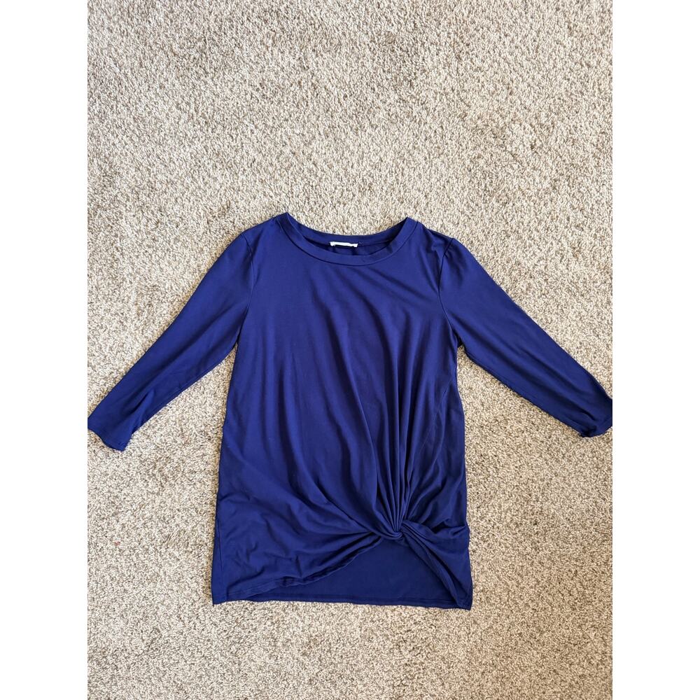 3 for $9 Reborn Front Tie Long sleeve top blue euc Missing size and content tag